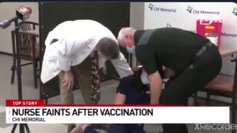 Nurse Passes Out -C_19 Vaccine