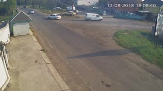 Motorcycle Rider Thrown over Car