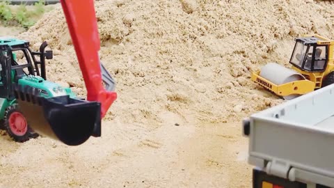 compilation of excavator dump truck || tractor playing in the sand || toy car story ||