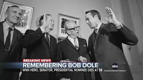Former Republican Senator, Bob Dole, dies at age 98.