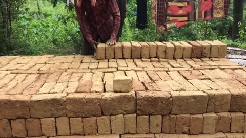 Firing a small brick mound