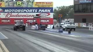 Wheelstanding Henry J Gasser of Derrick Nowe at Blue Suede Cruise GoodGuys Drags 2008