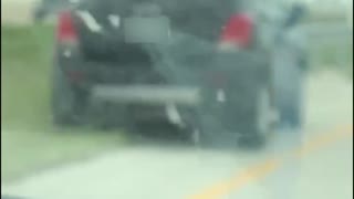 Highway Mishap Missed by Inches