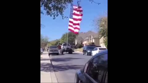 Texan Driving To The Grocery Store On Independence Day