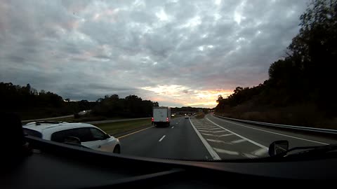 I case you missed the sunrise. This is from my dashcam