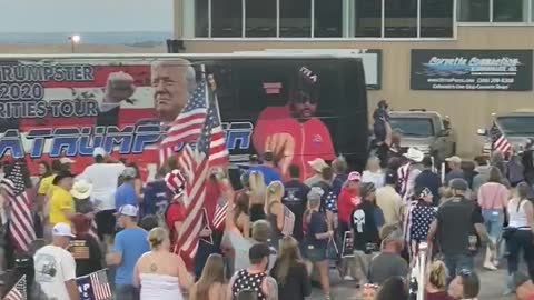 Trump supporters showing support for the president of the United States