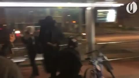 Police Punched Off Bike