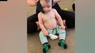 adorable babies reaction when massage