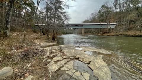 Swann Covered Bridge & Powell Falls - Cleveland, Alabama