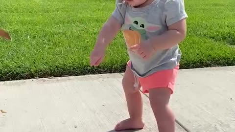 Baby Sees Shadow For First Time #shorts