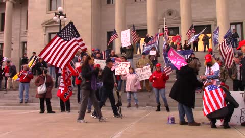 Rally at the Arkansas State Capitol January 6th Shot of the Crowd and AR State Capitol