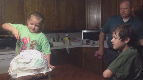 Girl tricked by balloon cake prank