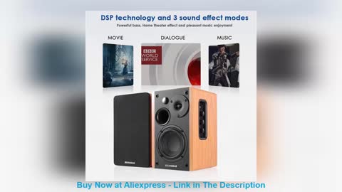 ⭐️ 80W 2.0 HiFi Speaker Bookshelf Bluetooth Speaker Sound System Wood Music Speakers For TV Computer