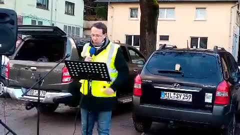 Chemiker spricht in Miltenberg, Deutschland