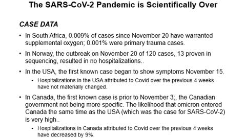 December 2021: The Omicron virus proves the SARS-CoV-2 pandemic is over