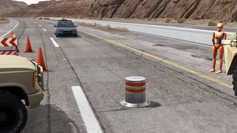 BeamNG.Drive - Cars vs Bollards #4