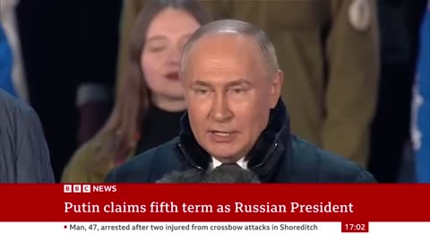 Putin addresses Moscow crowds after claiming landslide Russian election victory _ BBC news