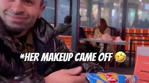 Her Makeup Off 💄 😂🤣😂😂#funny #girlonprank