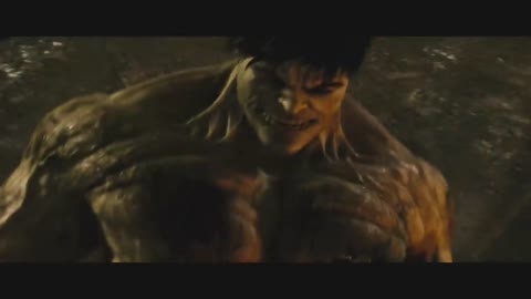 A fight between Hulk and the giant beast