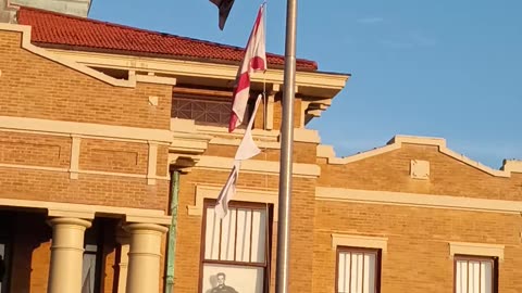 Flags Flying at the Old Courthouse Heritage Museum in Inverness, Florida