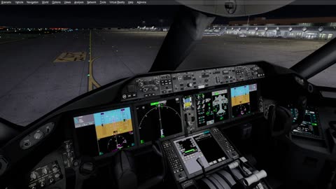 Venice Marco Polo LIPZ Cold and dark, pushback taxi take off Condor 787 IVAO