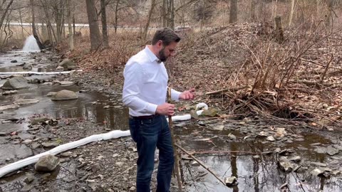 Ohio senator visits polluted creek in East Palestine: 'This is disgusting'