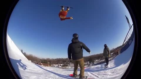 This Guy Gave High Fived His Friend Right In The Middle Of Snowboarding Flip