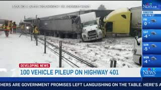 100-vehicle pileup on Hwy 401 near London, Ontario