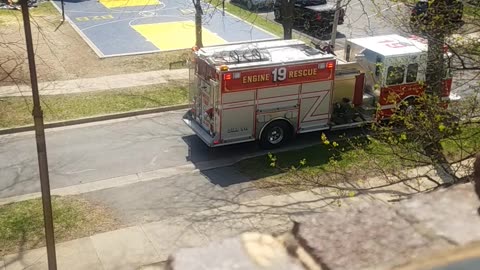 Fire Truck Comes in Too Hot and Catches the Fire Marshal's Bumper