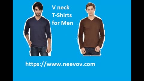 Black Colour V Neck Style Mens T Shirts
