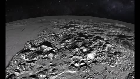 Animated Flyover of Pluto's Icy Mountain and Plains