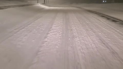 Alone on a snow road