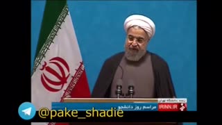 Iranian students' reaction to Rouhani's speech