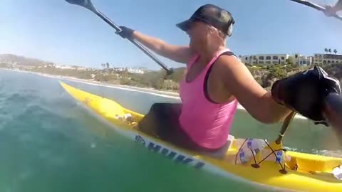 Outrigger surfing at Salt Creek