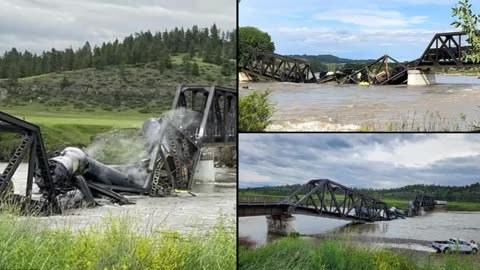 Hazardous Materials LEAKING! Bridge Over Yellowstone River Collapses, Sending Train Into Water