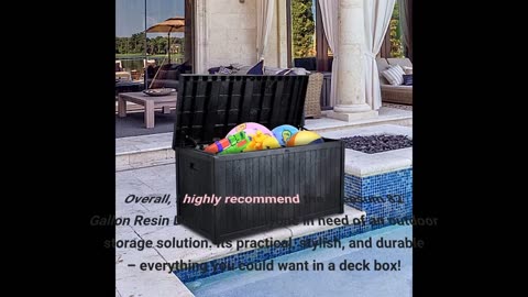 Buyer Comments: Greesum 82 Gallon Resin Deck Box Large Outdoor Storage for Patio Furniture, Gar...