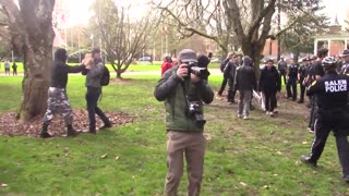 Fight Breaks Out At Salem Oregon #March4Trump Event When #ANTIFA Protesters Steal Trump Flag2