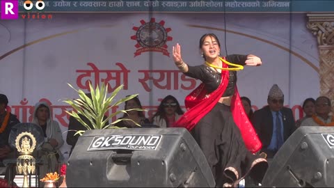 Beautiful Nepalese Girl Dancing on the Stage