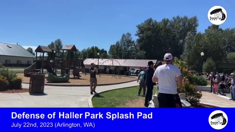 Jericho March in Defense of Children at Haller Park Splash Pad in Arlington WA on July 22nd, 2023