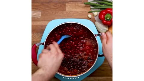 one-pot chili with cornbread dumplings