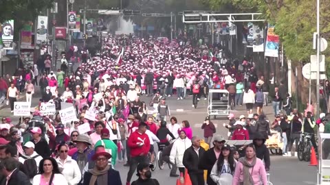 Large crowds protest Lopez Obrador's government in Mexico City