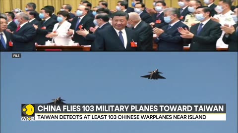 China flies 103 military war planes towards Taiwan