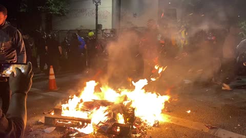 FLASHBACK: BLM rioter Dakota K. Means helped grow a fire during the 2020 riots in Portland.