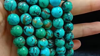 Natural turquoise smooth beads size 5mm 8mm 10mm for Jewelry Making DIY Bracelet 20240503-04-08