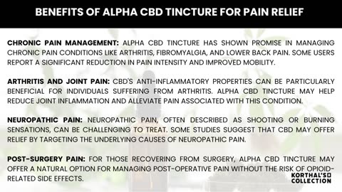 Exploring the Benefits of Alpha CBD Tincture for Pain Relief