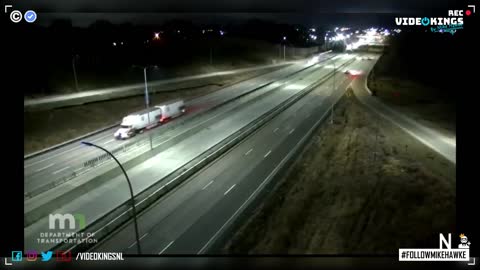 Plane lands on highway in Minnesota.