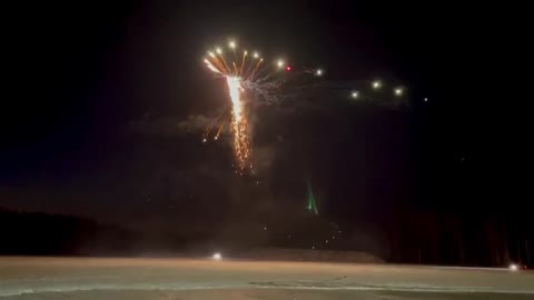 New Year celebration in the snow
