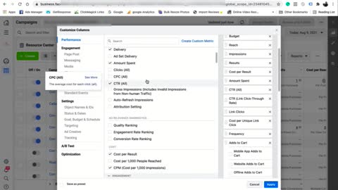 Facebook Ads For Small Businesses | Video #11 Set Up Custom Columns On Facebook Business Manager