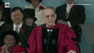 Tom Hanks cracks up crowd at Harvard commencement speech