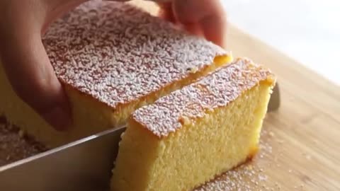 Cut a well-baked cake